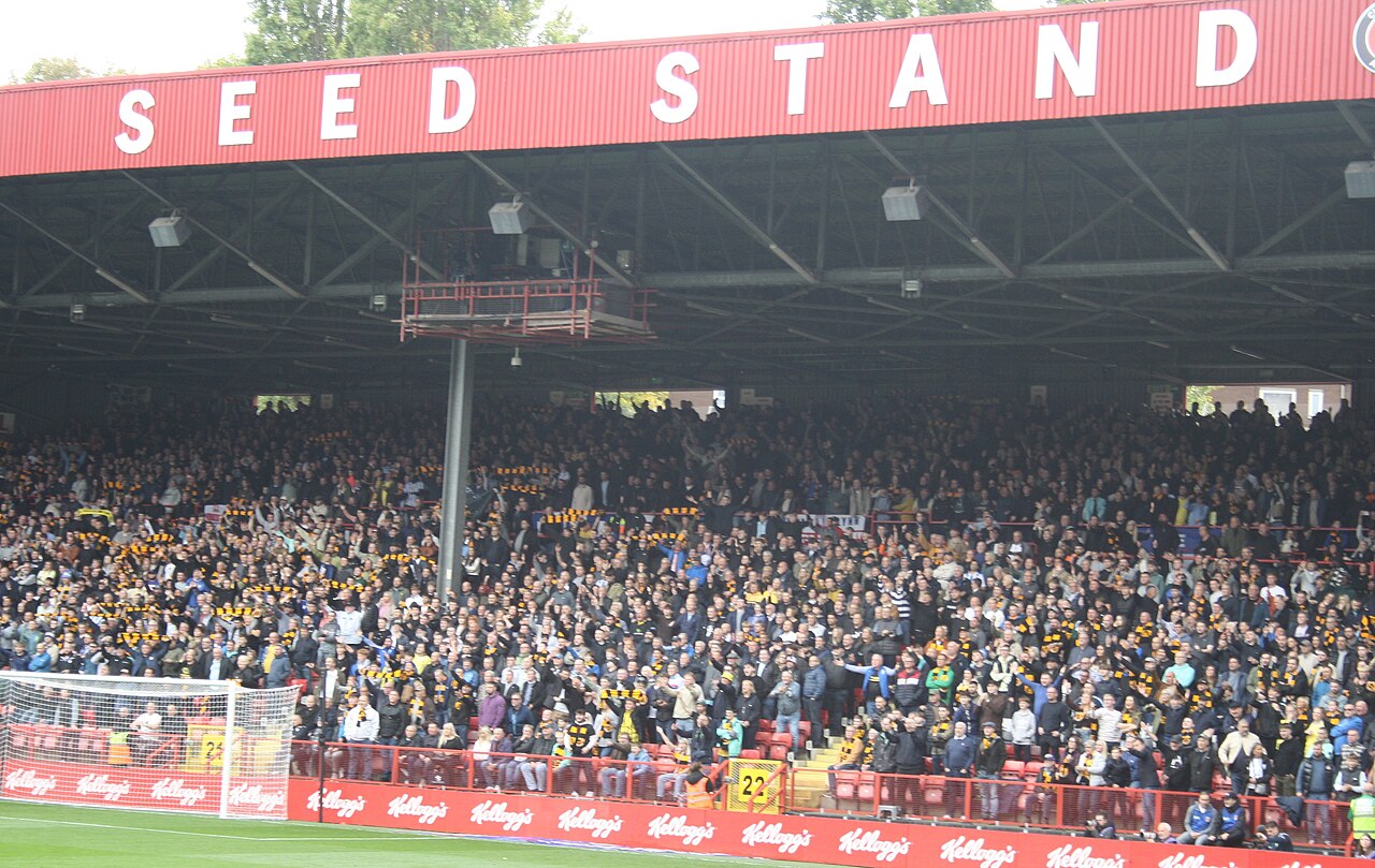 Wednesday supporters gathered in the away stand at The Valley.
